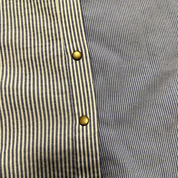 Tahari Women 6 Dress Midi A-line Button Down Sleeveless Striped Blue - Picture 5 of 14